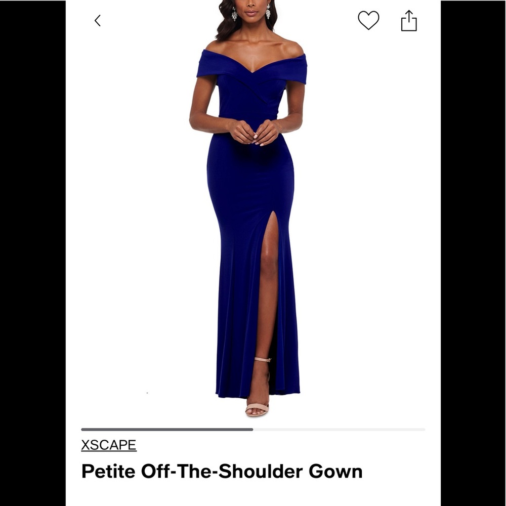 Blue off the shoulder dress